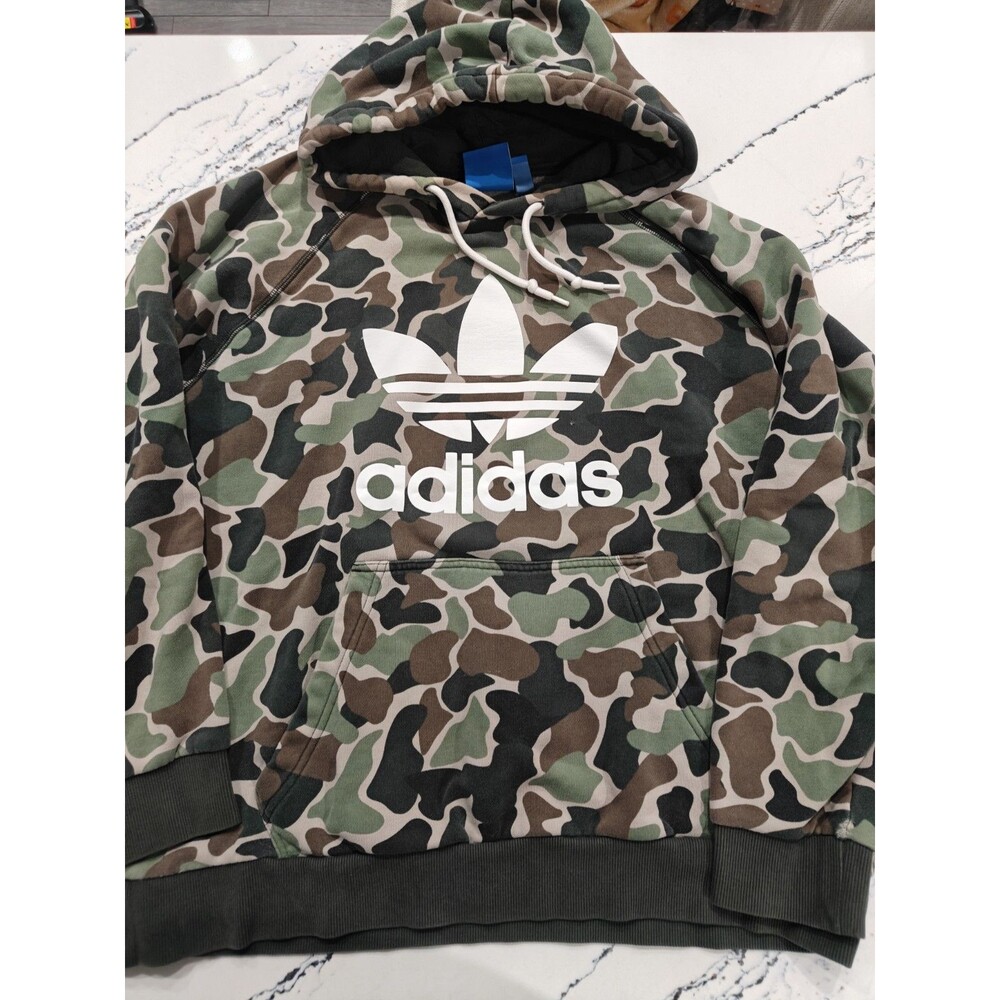 Adidas Originals Trefoil Camo Mens Hooded Hoodie Pullover Sweatshirt Jacket XL